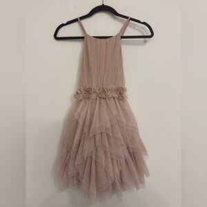 Isobella & Chloe Pink  taupe Layered Dress